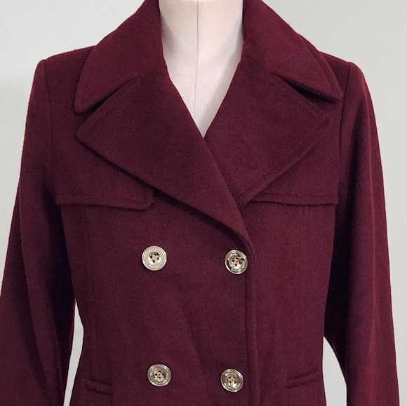 Michael Kors Peacoat Wool Blend Double Breasted Coat - Picture 3 of 13